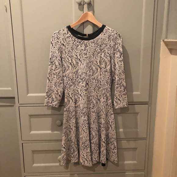 Ali Ro dress, faux leather neck. Back zip. - Picture 1 of 3